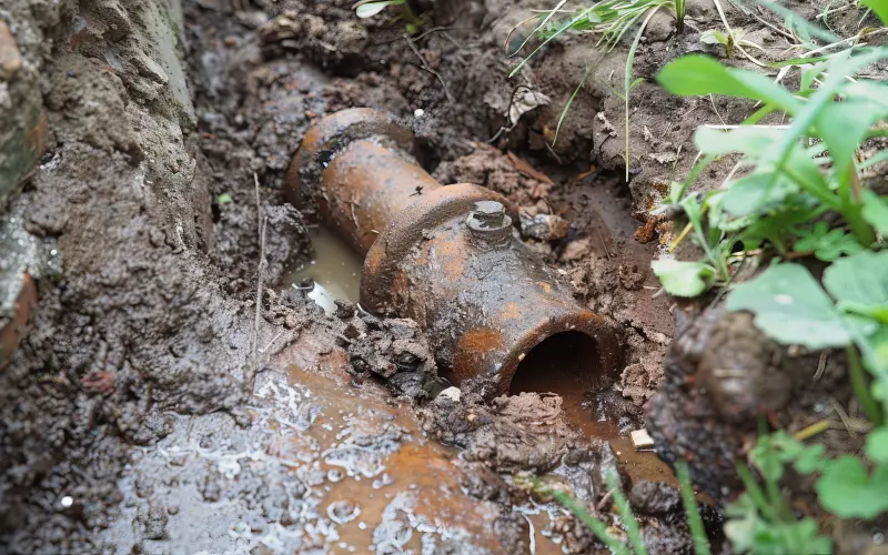 A Broken Sewer Line in Need of Repair from Clog Pro