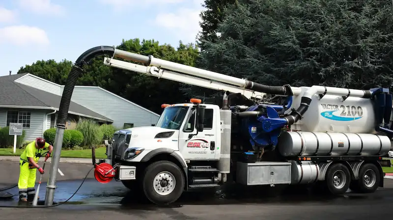 Vactor truck in service